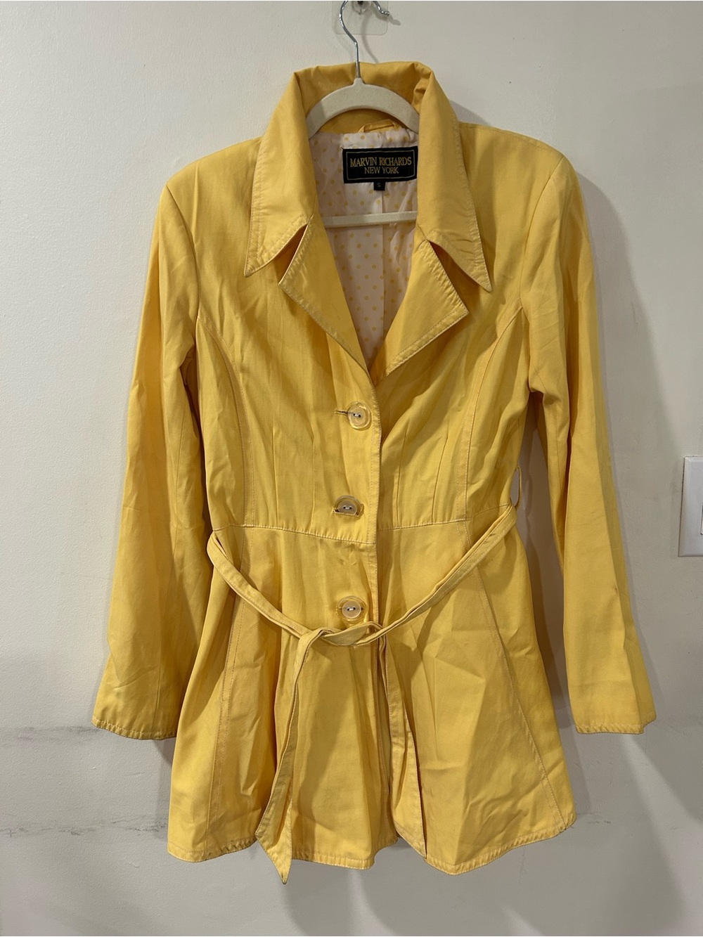 Marvin Richards Bright Yellow Belted Trench Jacket